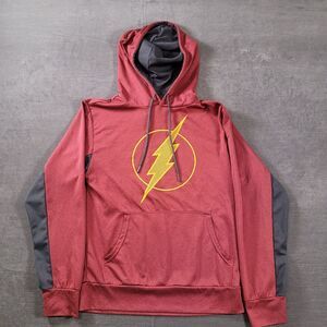 The Flash DC Comics Red Pull Over Graphic Hoodie‎ Mens Size S Small